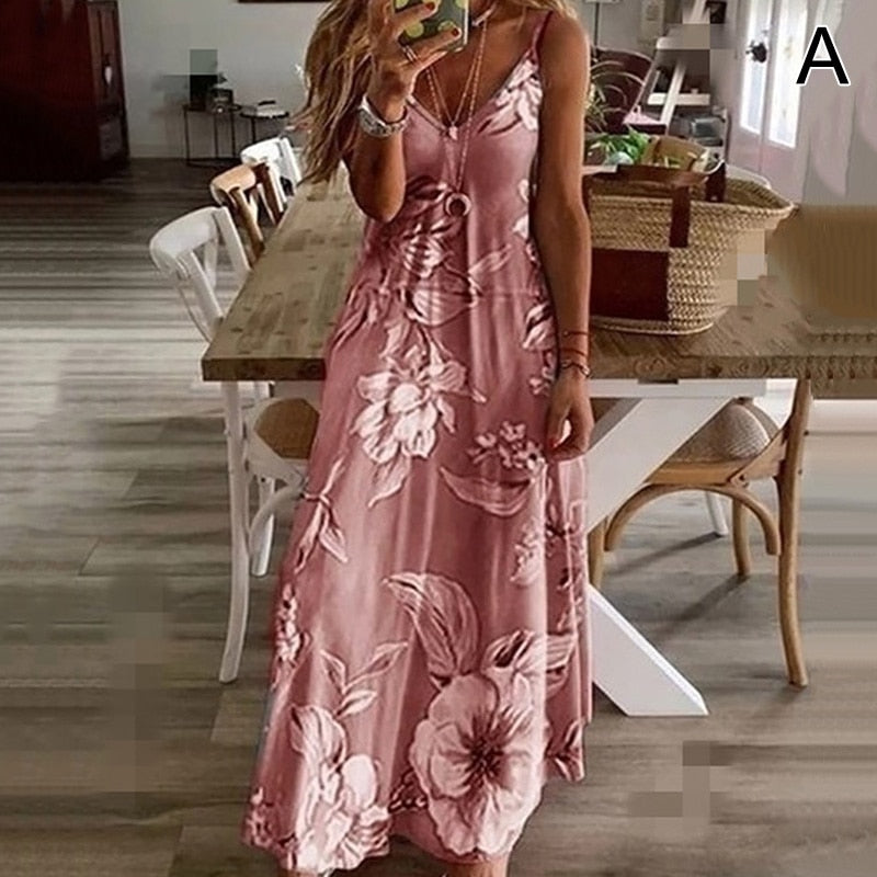 Funki Findz | Dresses | Women's Long Floral Summer Maxi Dress