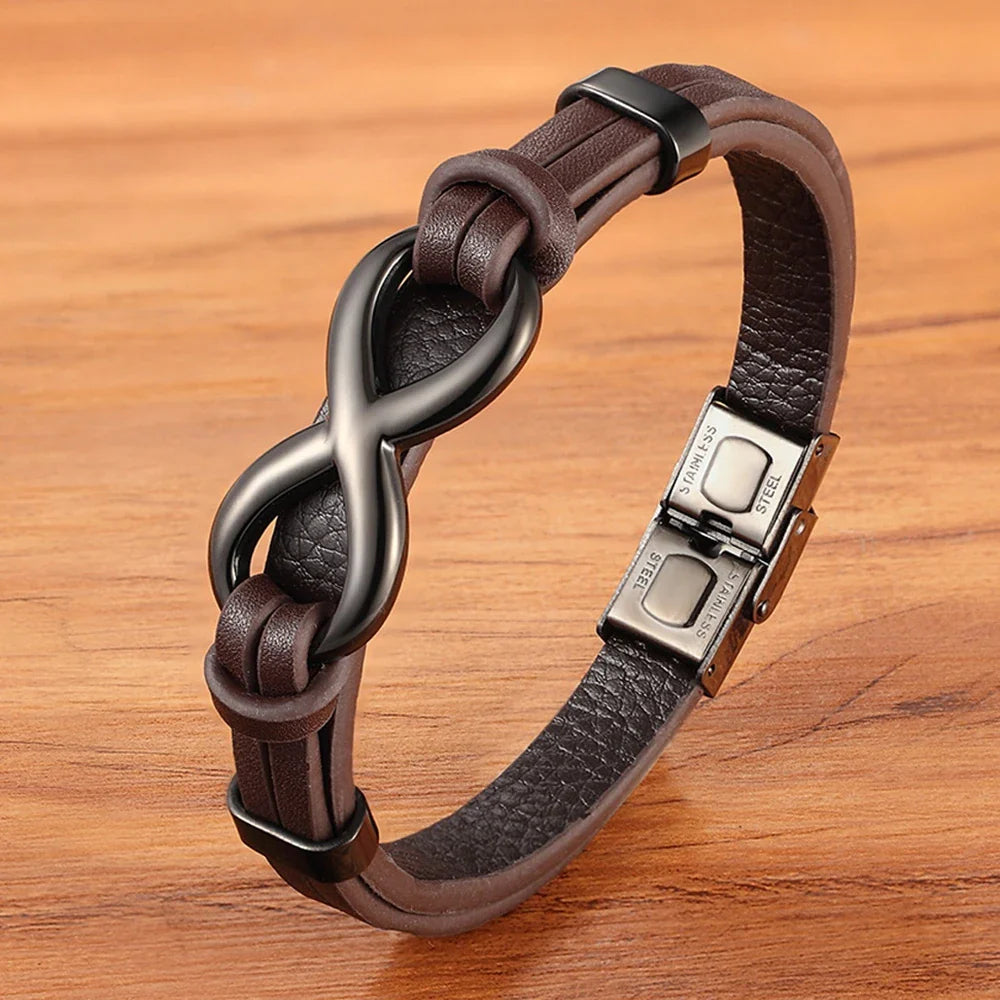 Funki Findz | Bracelets | Unisex Leather Infinity Symbol Bracelets