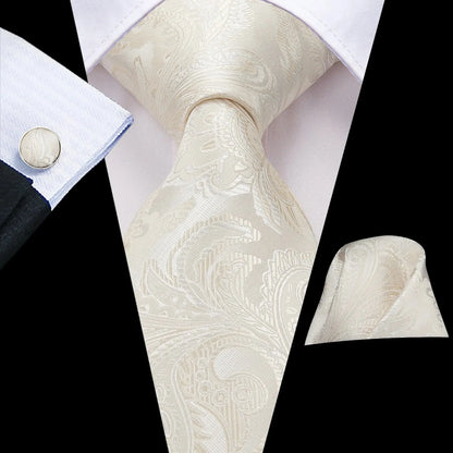 Funki Findz | Neckties | Men's Champagne Gold Silk Tie 3Pcs Set