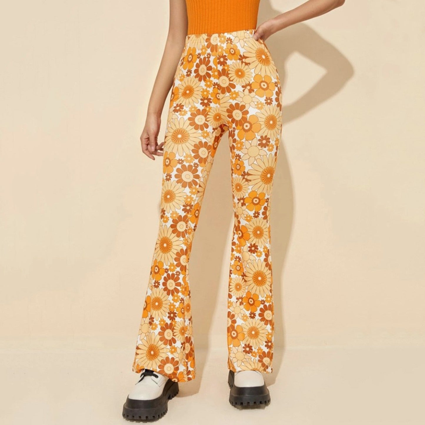 Funki Findz | Pants | Women's Boho Floral Hippie Flared Pants