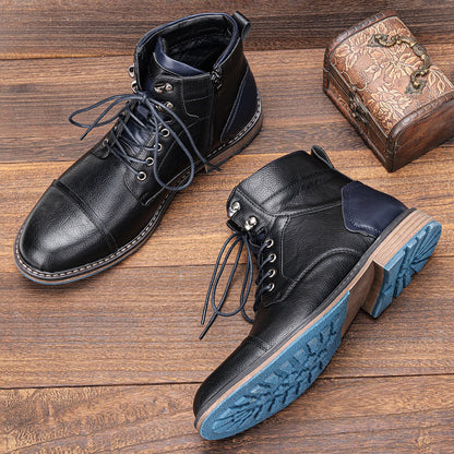 Funki Findz | Boots | Men's Faux Leather Retro Ankle Dress Boot