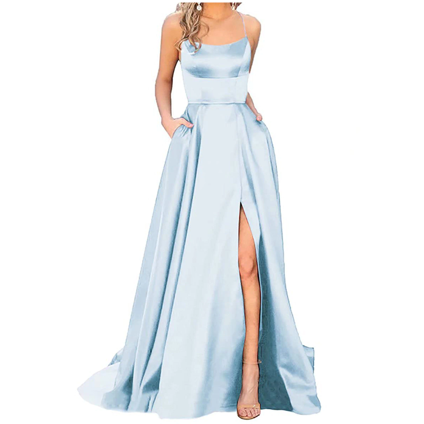 Funki Findz | Dresses | Women's Elegant Long Satin Prom Dress