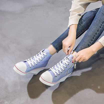 Funki Findz | Boots | Women's High Platform Zipper Sneakers