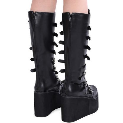 Funki Findz | Boots | Women's High Platform Wedge Buckle Boot