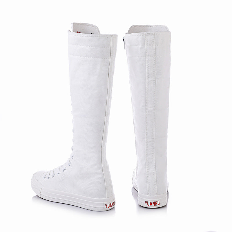 Funki Findz | Boots | Women's Lace Up Canvas Knee High Boots