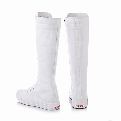 Funki Findz | Boots | Women's Lace Up Canvas Knee High Boots