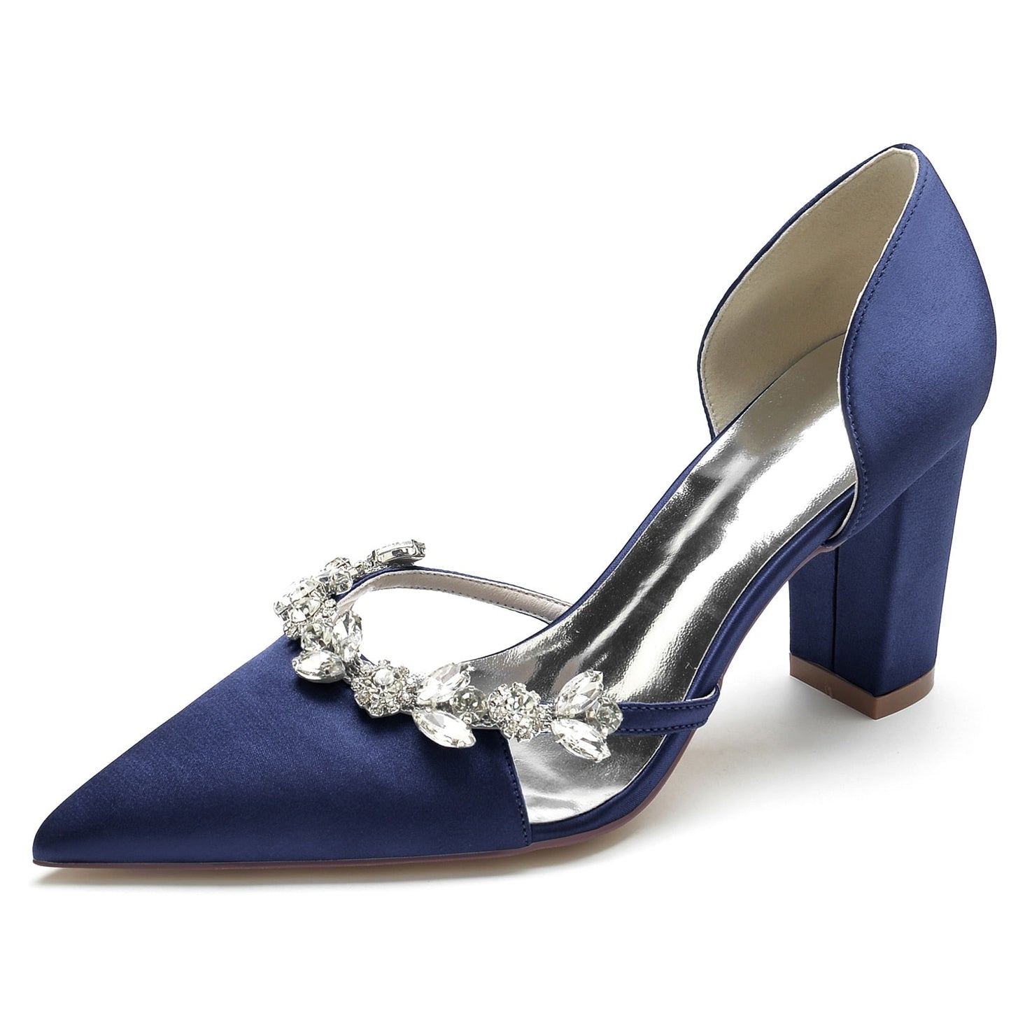Funki Findz | Shoes | Women's Satin Crystal Block Bridal Shoes