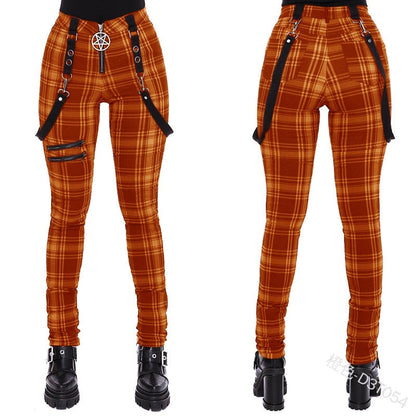Funki Findz | Pants | Women's Gothic Punk Plaid High Waist Pant