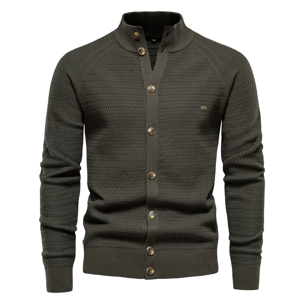 Funki Findz | Sweaters | Men's Mock Neck Button Knit Cardigan