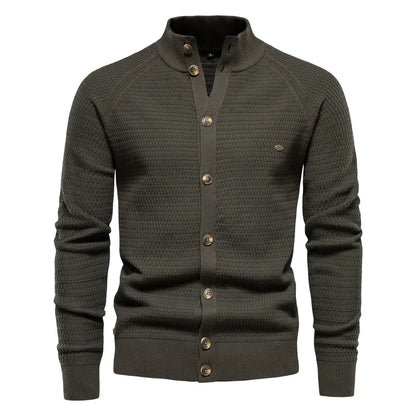 Funki Findz | Sweaters | Men's Mock Neck Button Knit Cardigan
