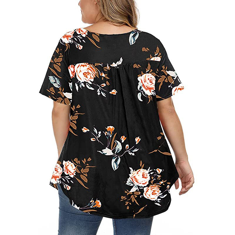 Funki Findz | Shirts | Women's Plus Floral Print Loose Fit Shirts