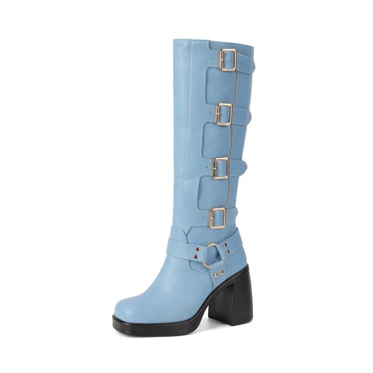 Funki Findz | Boots | Women's Gothic Punk Multi-Buckle Boots