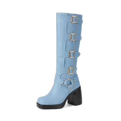 Funki Findz | Boots | Women's Gothic Punk Multi-Buckle Boots