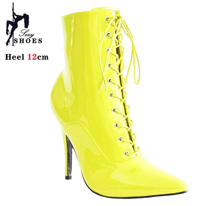 Funki Findz | Boots | Women's Patent Pointed Toe Ankle Boots