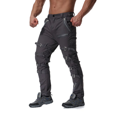 Funki Findz | Pants | Men's Gothic Punk Buckle Strap Zip Pants