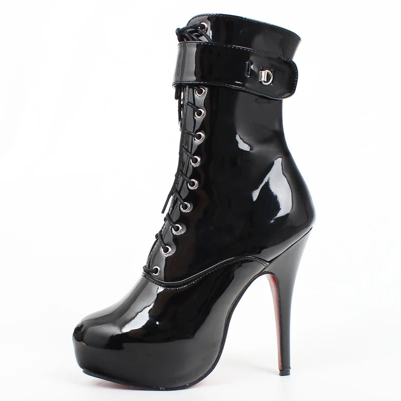 Funki Findz | Boots | Women's Padlock High Stiletto Ankle Boots