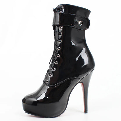 Funki Findz | Boots | Women's Padlock High Stiletto Ankle Boots