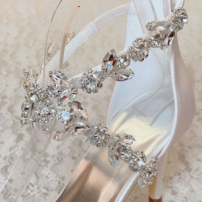 Funki Findz | Shoes | Women's Crystal Satin Wedding Sandals