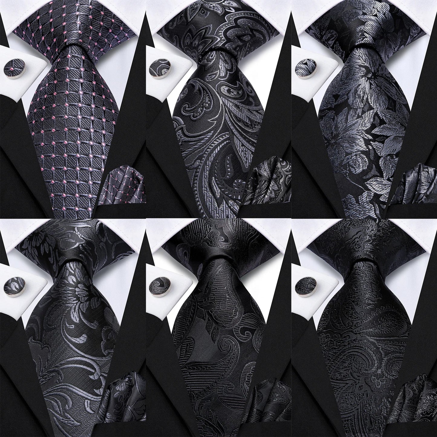 Funki Findz | Neckties | Men's Elegant Silk Wedding 3Pcs Tie Set