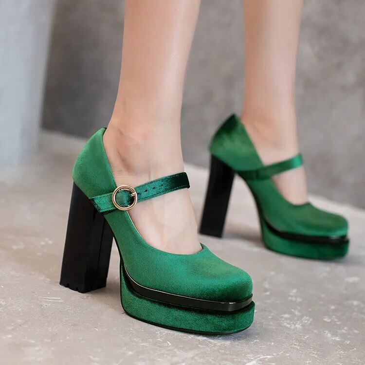 Funki Findz | Shoes | Women's Luxury Velour Mary Jane Pumps