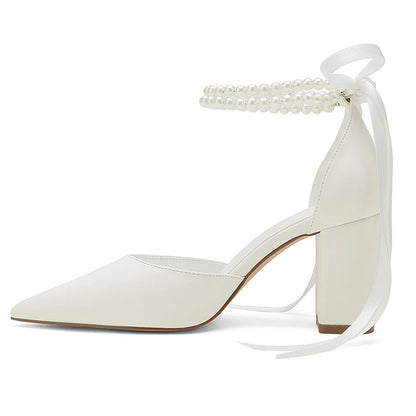 Funki Findz | Shoes | Women's Satin and Pearl Wedding Shoes