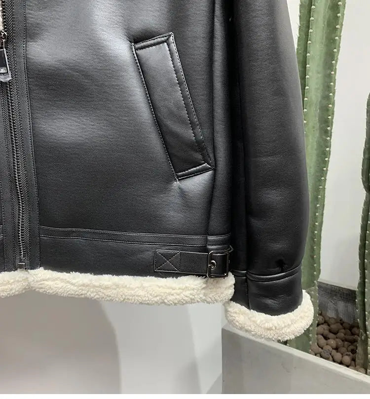 Funki Findz | Jackets | Men's Faux Leather Fleece Bomber Jacket