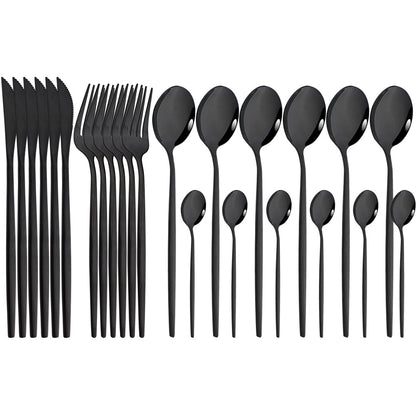 Funki Findz | Cutlery Sets | Gold Stainless Steel Mirror Polish 24 Set