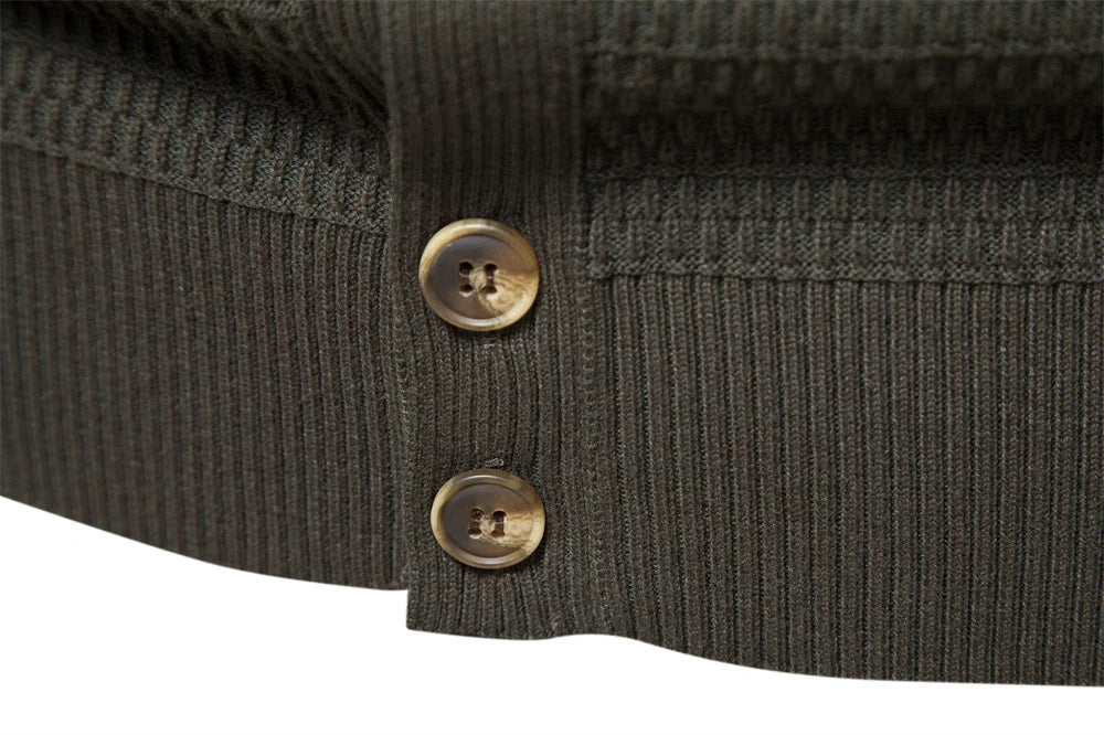 Funki Findz | Sweaters | Men's Mock Neck Button Knit Cardigan