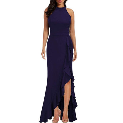 Funki Findz | Dresses | Women's High Split Ruffled Hem Long Dress