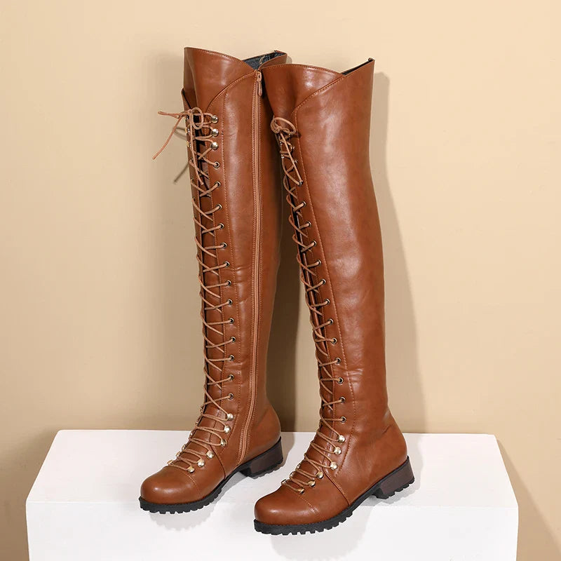 Funki Findz | Boots | Women's Leather Fleece Lace Up Boots