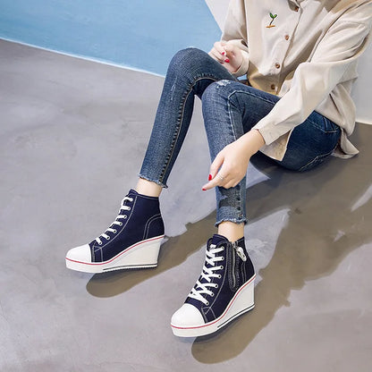 Funki Findz | Boots | Women's High Platform Zipper Sneakers
