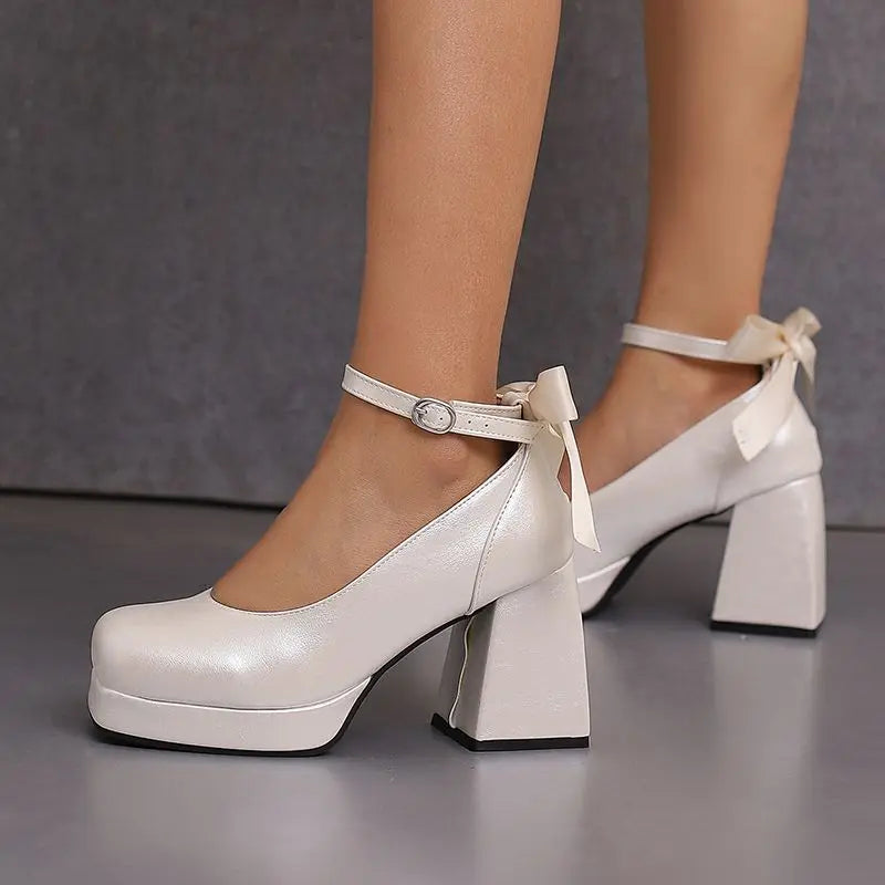 Funki Findz | Shoes | Women's Square Toe Block Heel Platforms