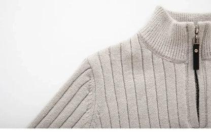 Funki Findz | Sweaters | Men's Mock Neck Vertical Stripe Pullover