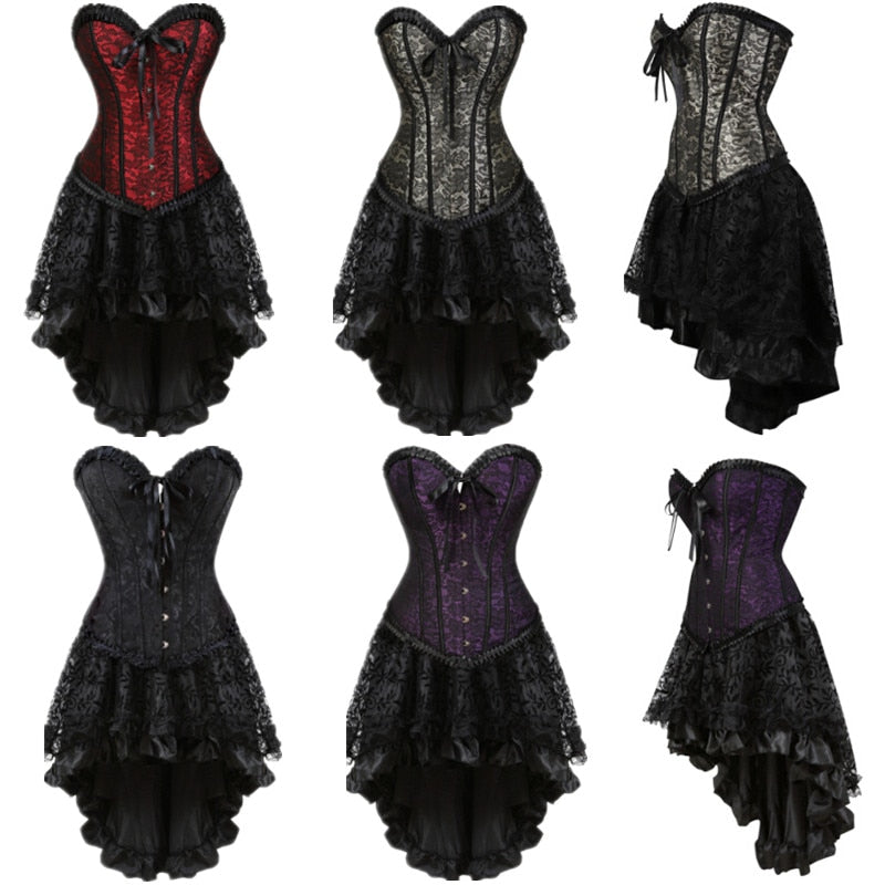 Funki Findz | Dresses | Women's Victorian Gothic Corset Skirt Set