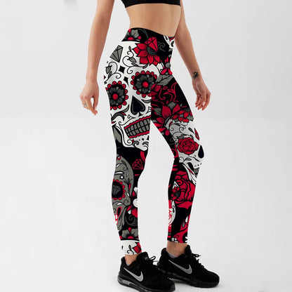 Funki Findz | Pants | Women's Fitness Leggings | Skull, Web, Swirl