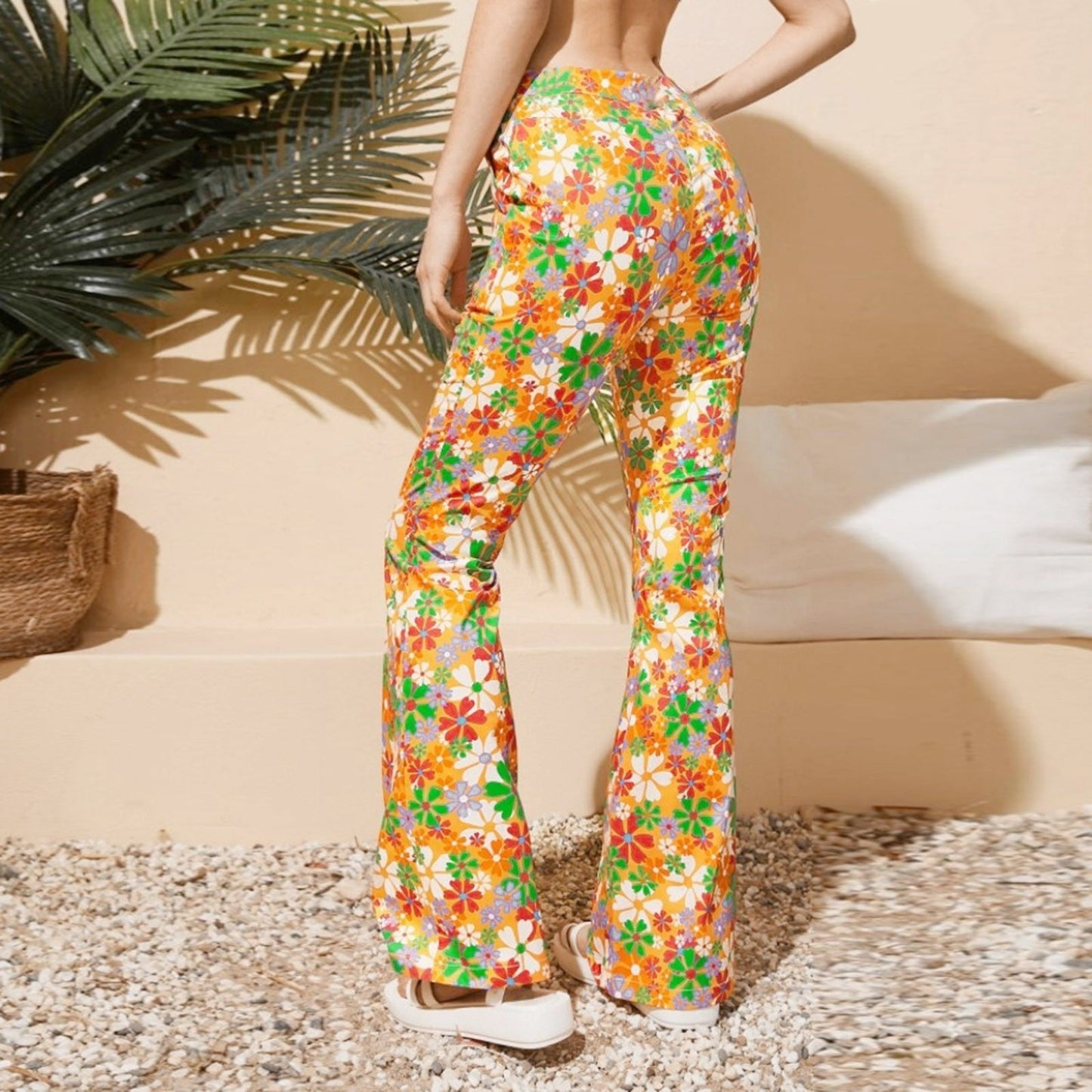 Funki Findz | Pants | Women's Boho Floral Hippie Flared Pants