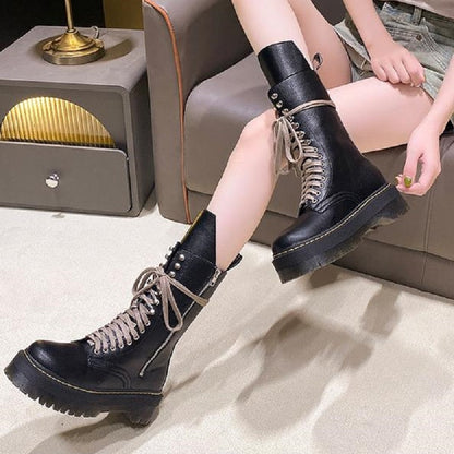 Funki Findz | Boots | Women's Mid Calf Biker Style Punk Boots