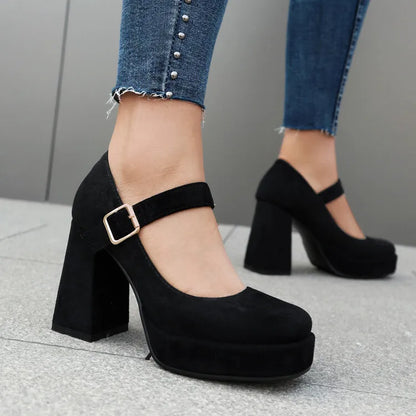 Funki Findz | Shoes | Women's Faux Suede Mary Jane Platforms