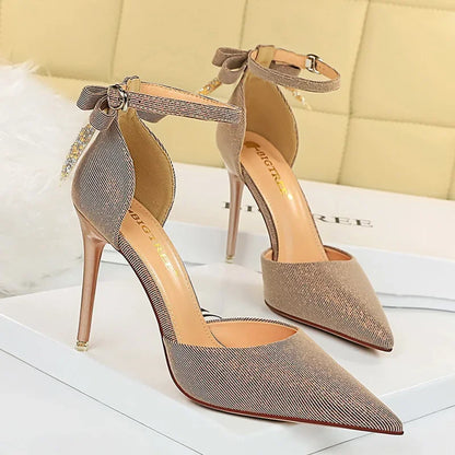 Funki Findz | Shoes | Women's Glitter Bow Knot Strappy Heels
