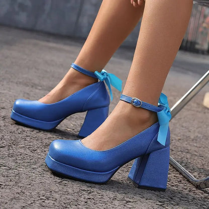 Funki Findz | Shoes | Women's Square Toe Block Heel Platforms