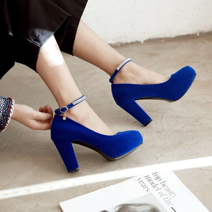 Funki Findz | Shoes | Women's Velvet Flock Platform Mary Janes