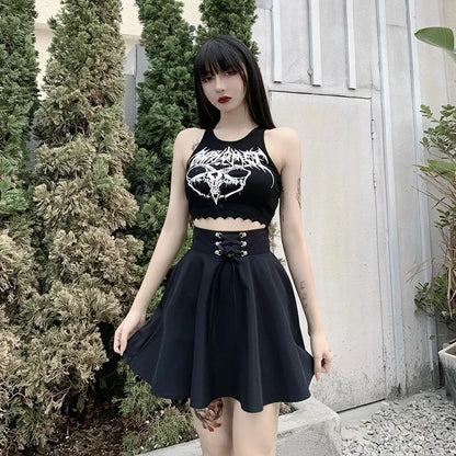 Funki Findz | Skirts | Women's Punk Lace Up Pleated Mini Skirts