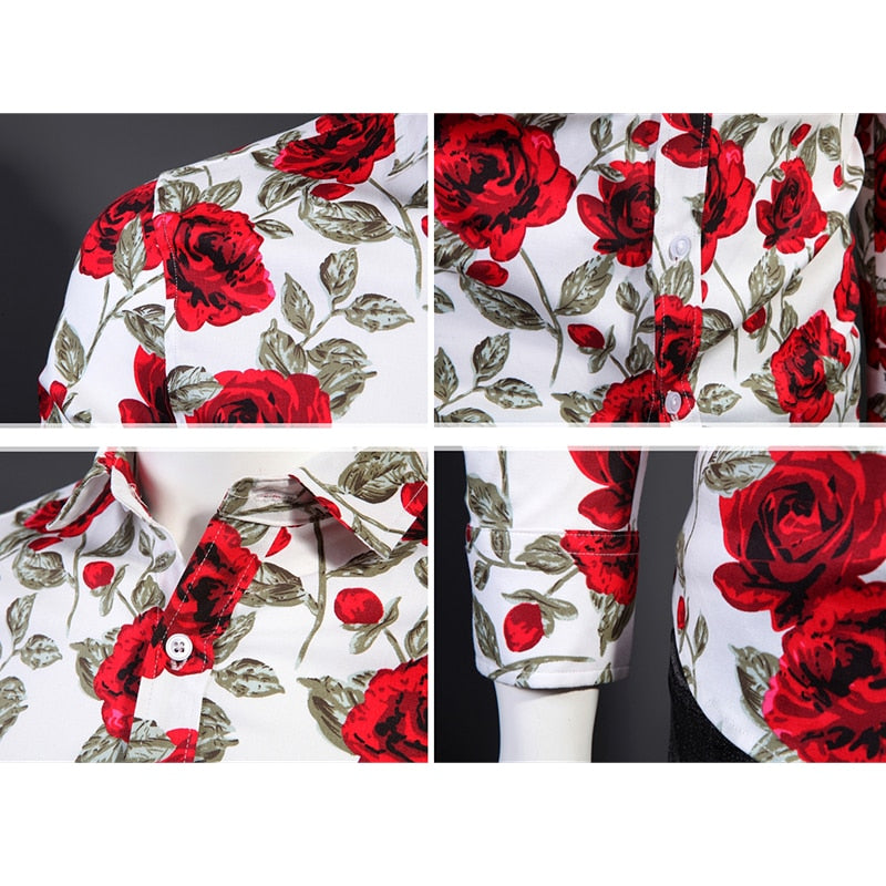 Funki Findz | Shirts | Men's Floral Print Long Sleeved Dress Shirt