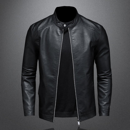 Funki Findz | Jackets | Men's Faux Leather Biker Jacket | Slim Fit