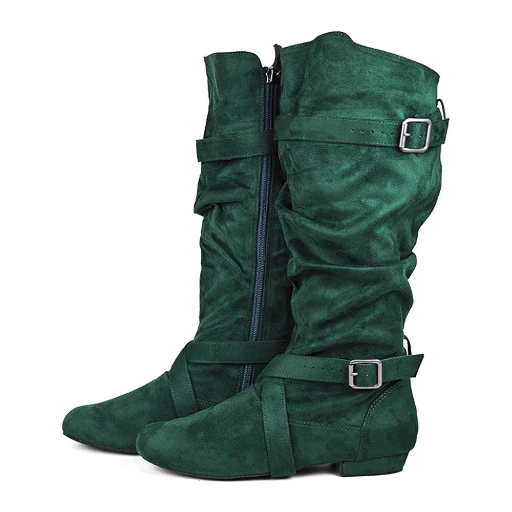 Funki Findz | Boots | Women's Line Dance Buckle Flat Boots