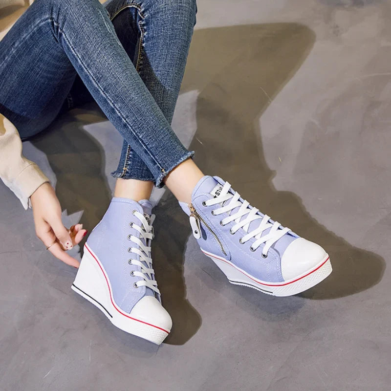 Funki Findz | Boots | Women's High Platform Zipper Sneakers