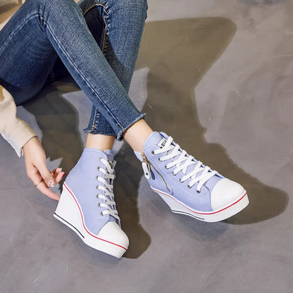 Funki Findz | Boots | Women's High Platform Zipper Sneakers