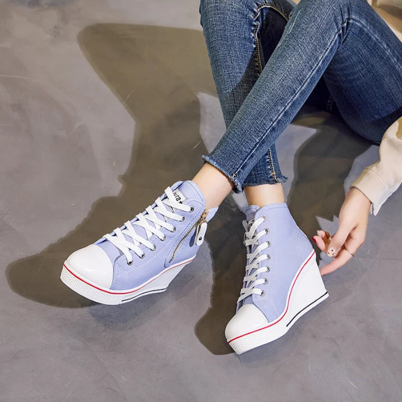 Funki Findz | Boots | Women's High Platform Zipper Sneakers