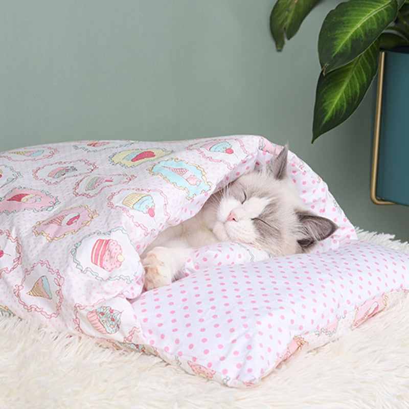 Funki Findz | Pet Beds | Cat Sleeping Bag | Japanese Patterned
