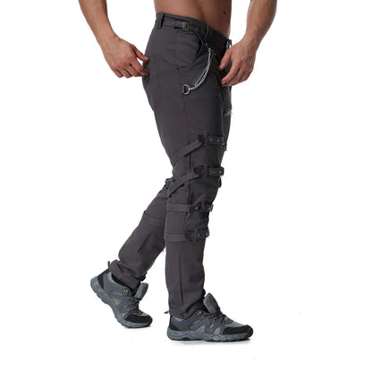 Funki Findz | Pants | Men's Gothic Punk Buckle Strap Zip Pants